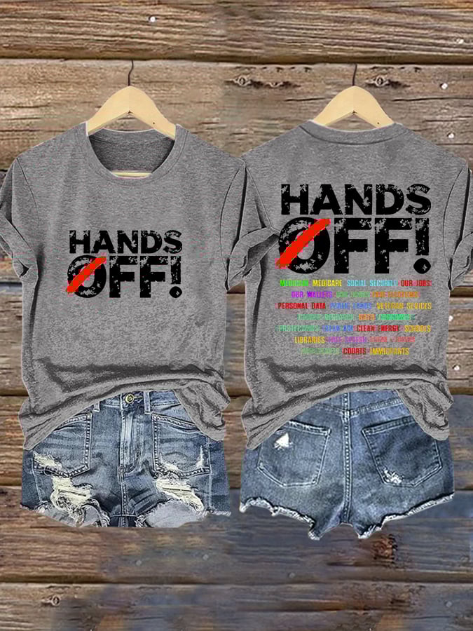🔥Buy 3 Get 15% Off🔥Women's Hands Off Protest Print Casual T-Shirt