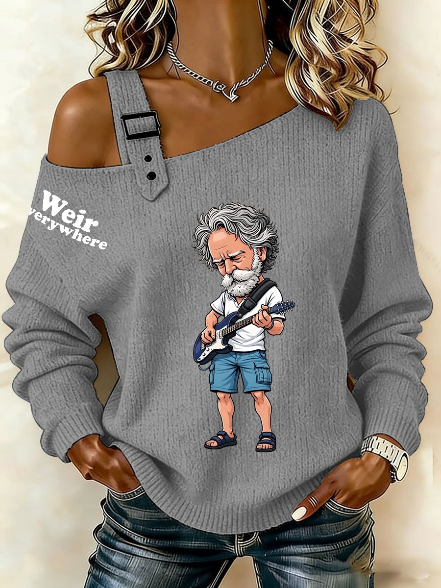 ๐ฅBuy 3 Get 15% Off Women's RIP Bob Weir Weir Everywhere Print Sweatshirt