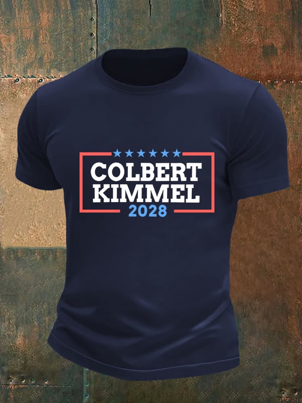 Men's Talk Show Colbert Kimme 2028 Print T-Shirt