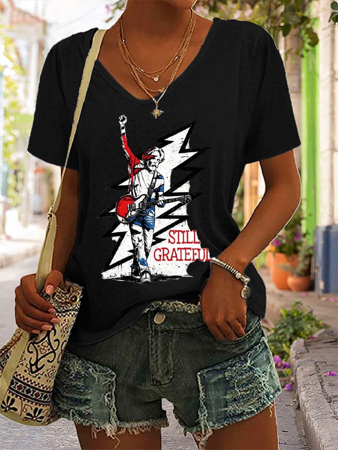 ๐ฅBuy 3 Get 15% Off Women's Retro Rock Singer Commemorative Print T-Shirt