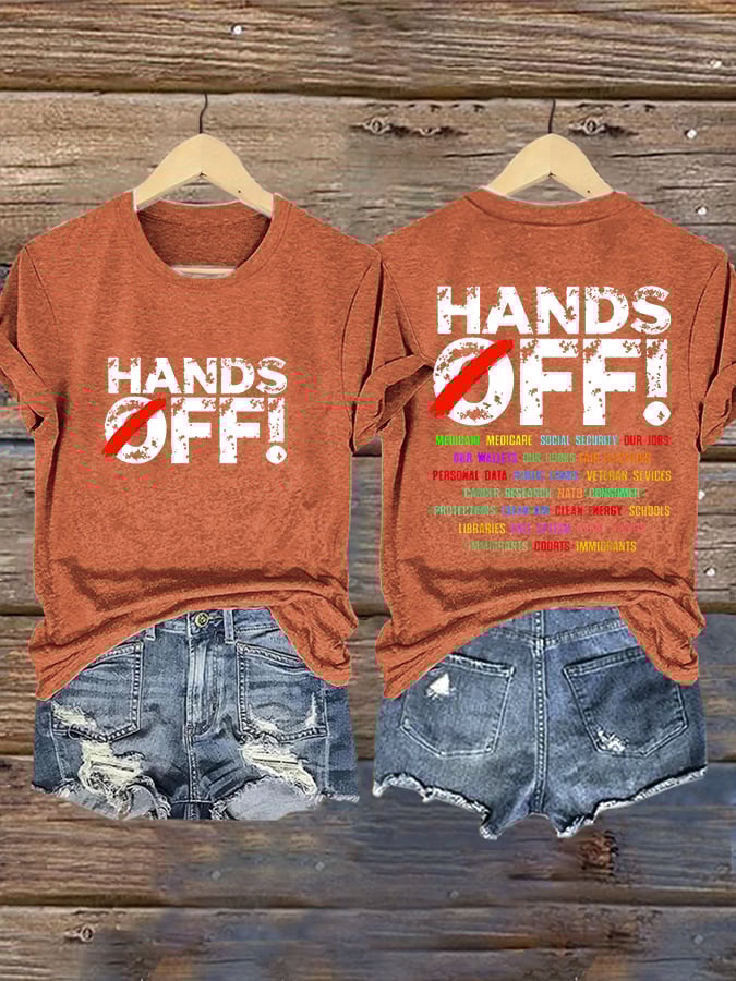 🔥Buy 3 Get 15% Off🔥Women's Hands Off Protest Print Casual T-Shirt
