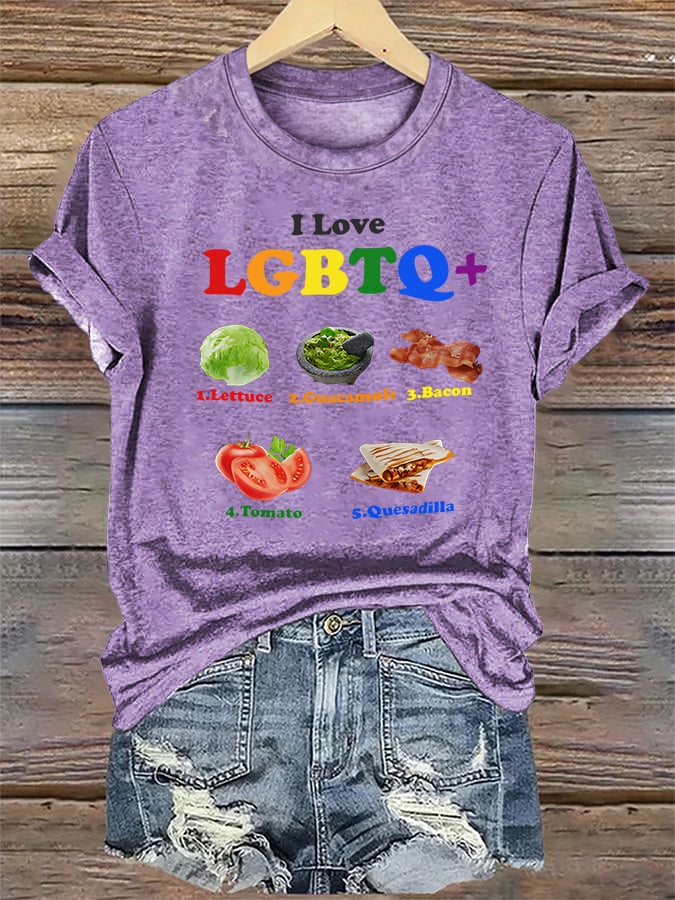 Women's LGBTQ+ Pride Graphic Tee for Food Lovers