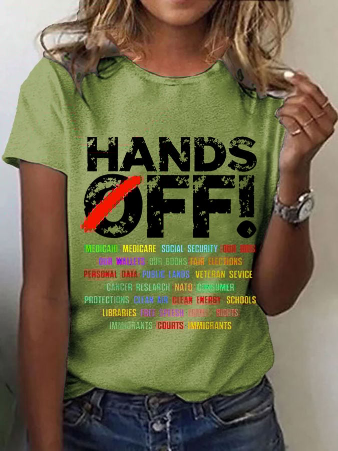 🔥Buy 3 Get 15% Off🔥Women's Hands Off Protest Print Casual T-Shirt