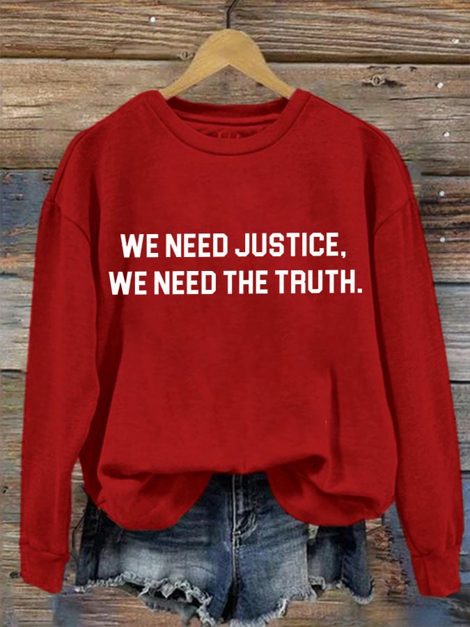 Women's “We Need Justice We Need Truth” Printed Hoodies