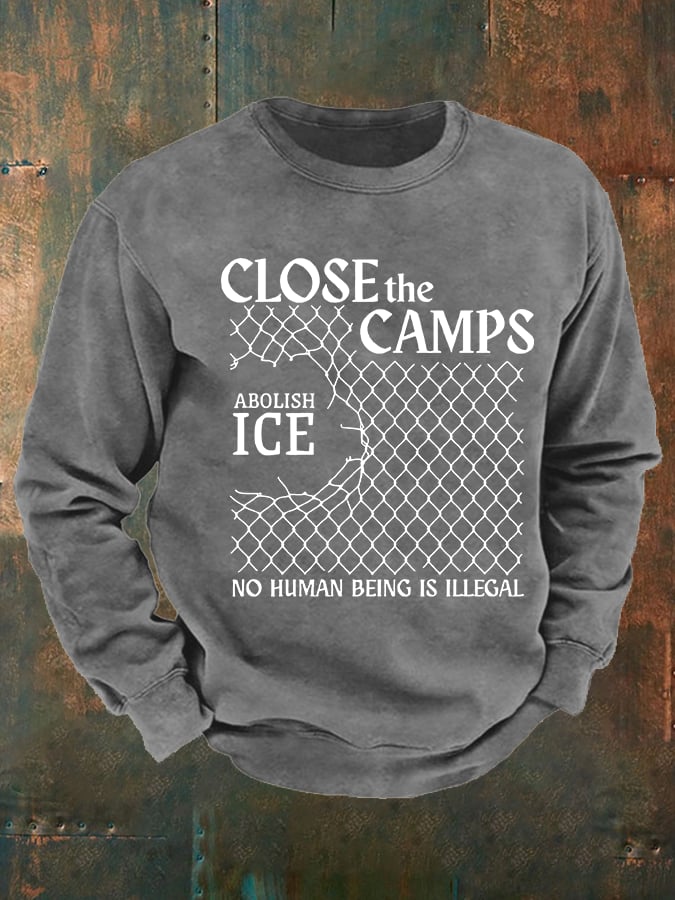 Men's Abolish ICE Close The Camps Printed Sweatshirt