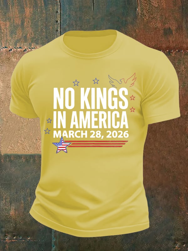 🔥Buy 3 Get 15% Off Men's NO KINGS IN AMERICA Print T-Shirt