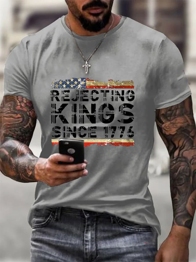 Men's Fashion Casual FDT Reject King Tiger Print T-shirt