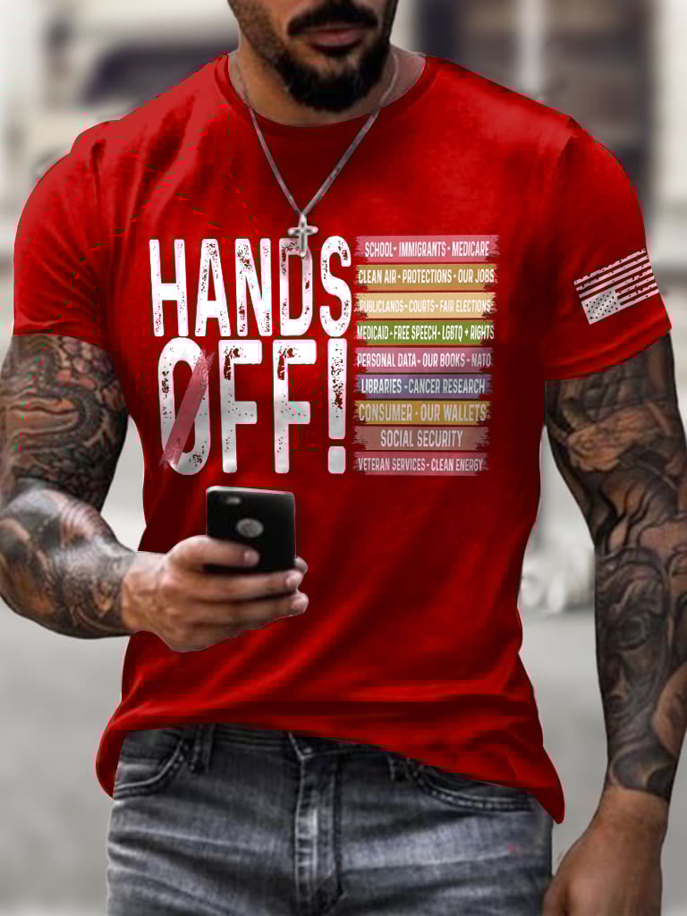 🔥Buy 3 Get 15% Off🔥Men'S Retro Hands Off Protest Print T-Shirt