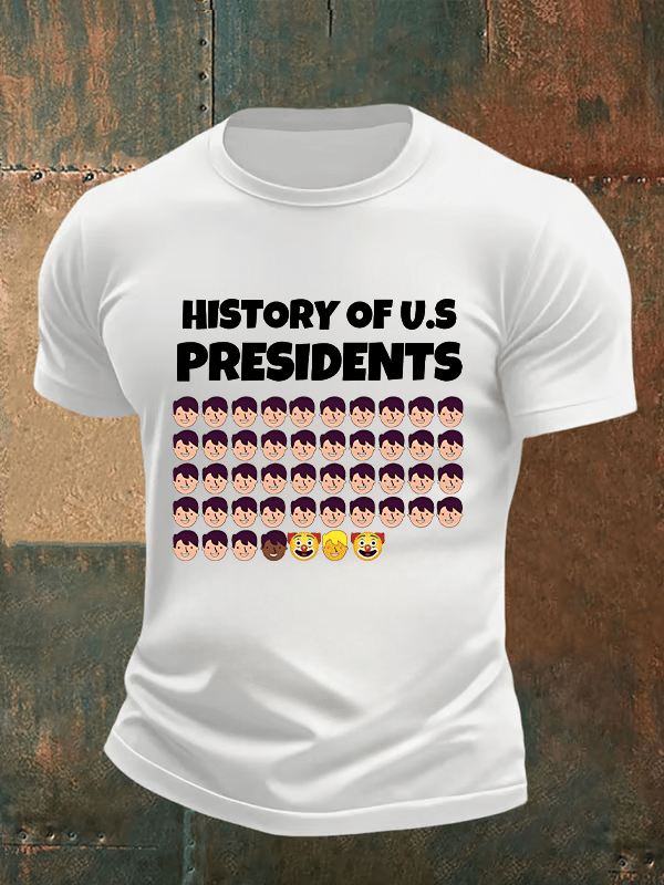 🔥Buy 3 Get 15% Off🔥Men's History Of US Presidents Print T-Shirt