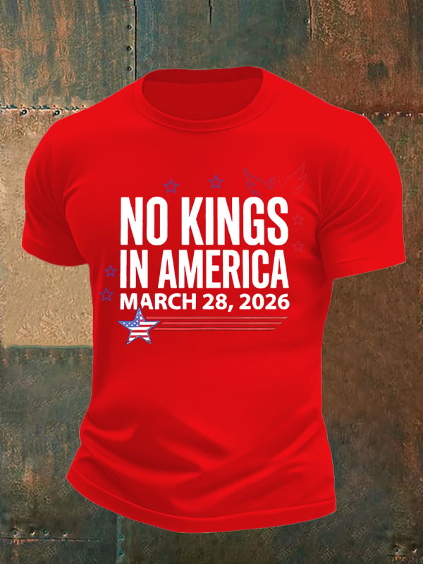 🔥Buy 3 Get 15% Off Men's NO KINGS IN AMERICA Print T-Shirt