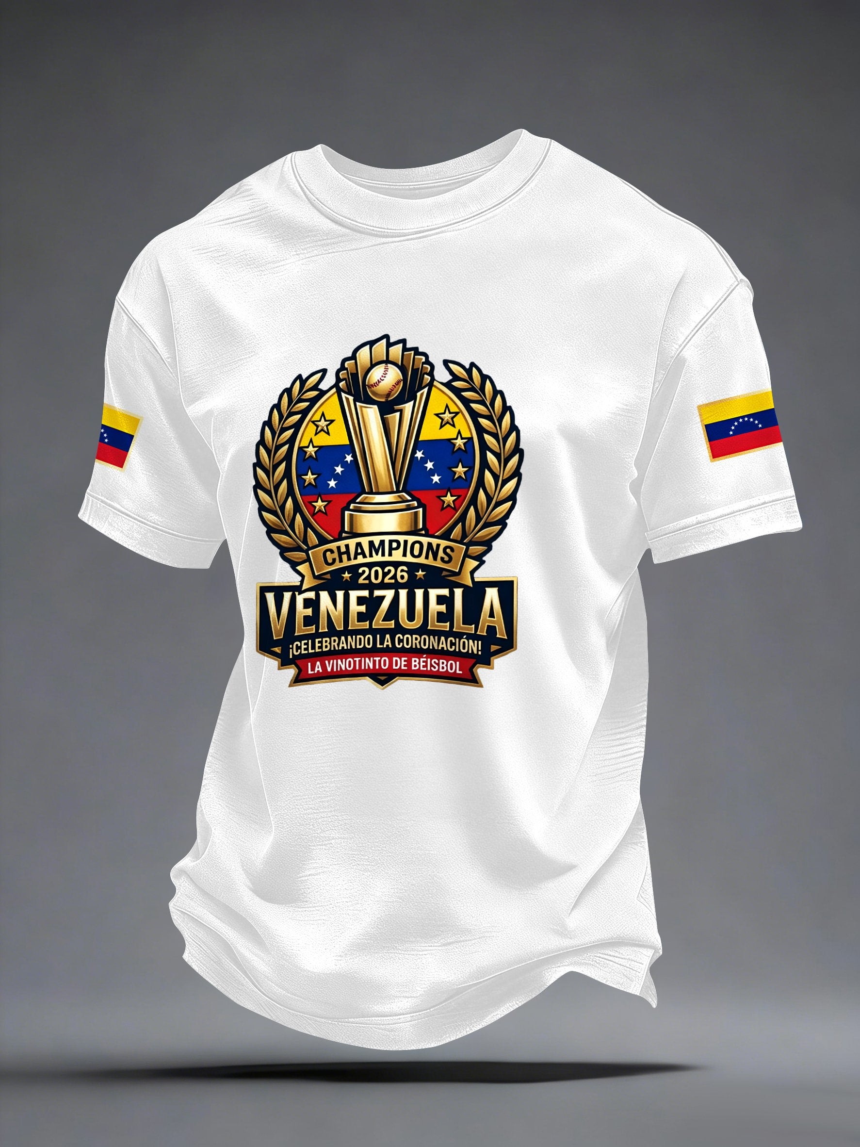 Men's Venezuelan Baseball Champions Print Casual T-shirt