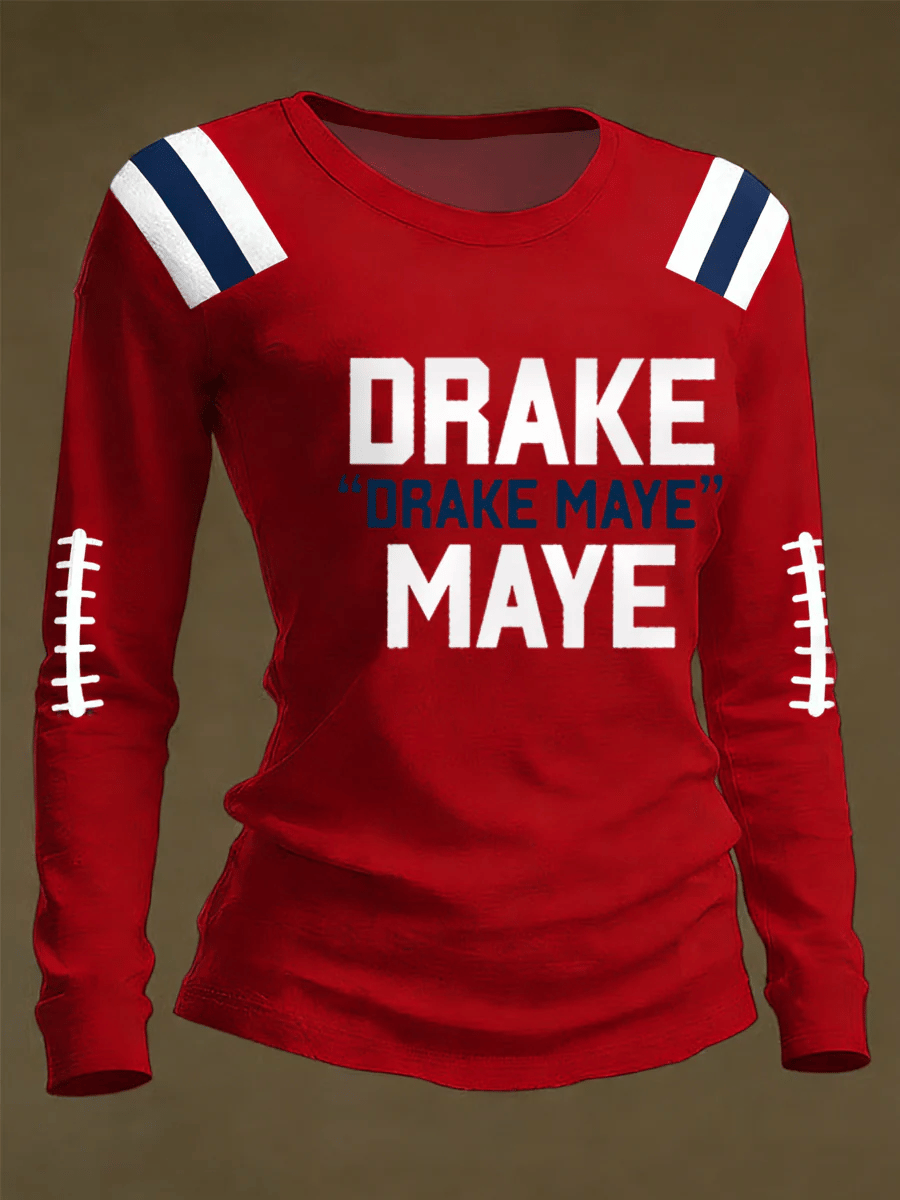 Women's Retro Football Print Shirt