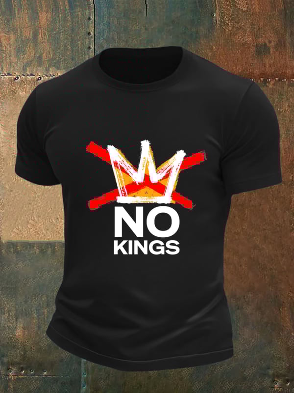 🔥Buy 3 Get 15% Off Men's no kings in America print T-Shirt