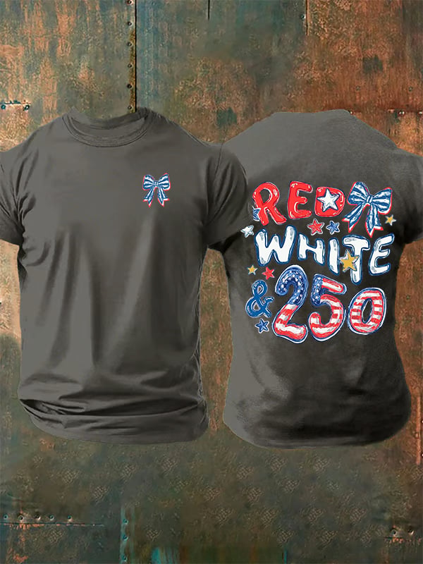 Men's RED WHITE &250 Print T-Shirt
