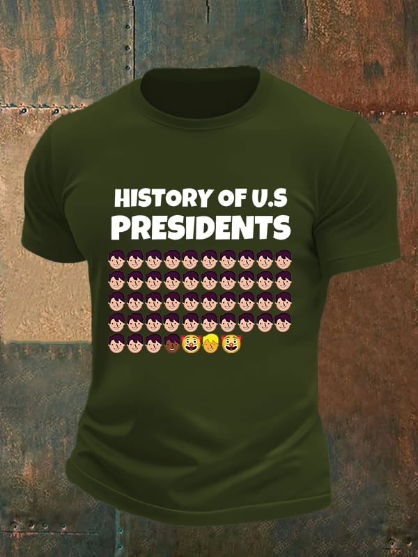 🔥Buy 3 Get 15% Off🔥Men's History Of US Presidents Print T-Shirt