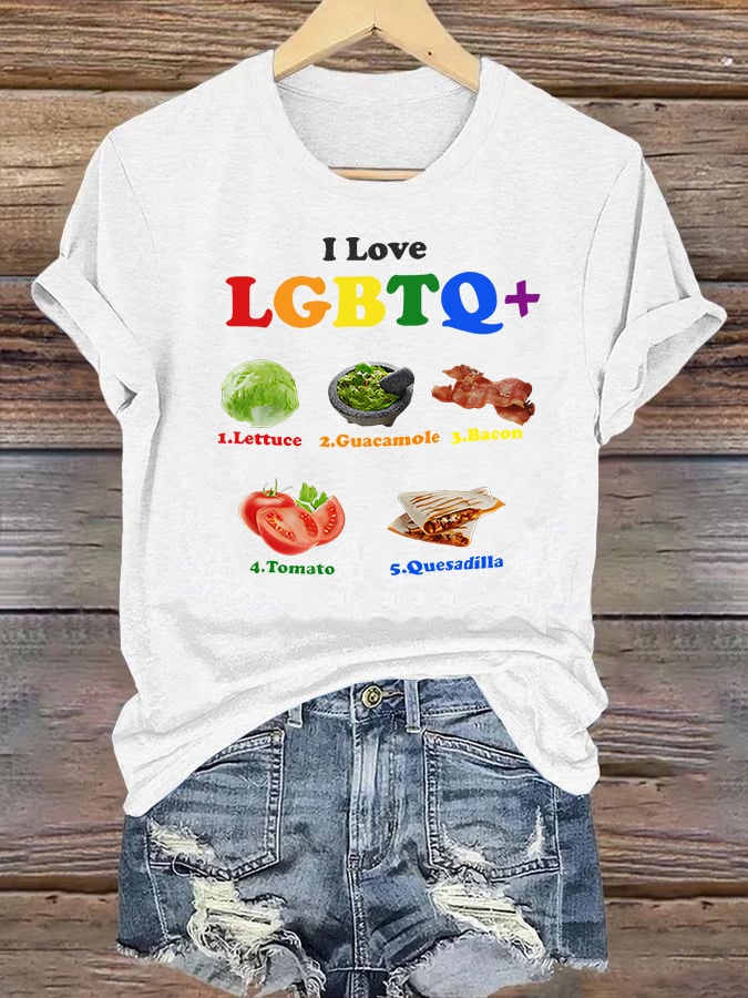 Women's LGBTQ+ Pride Graphic Tee for Food Lovers