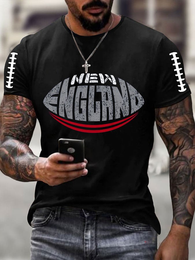 Men's Football Print Short Sleeve Top