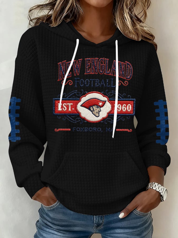 Women's Football Print Hoodie Sweatshirt