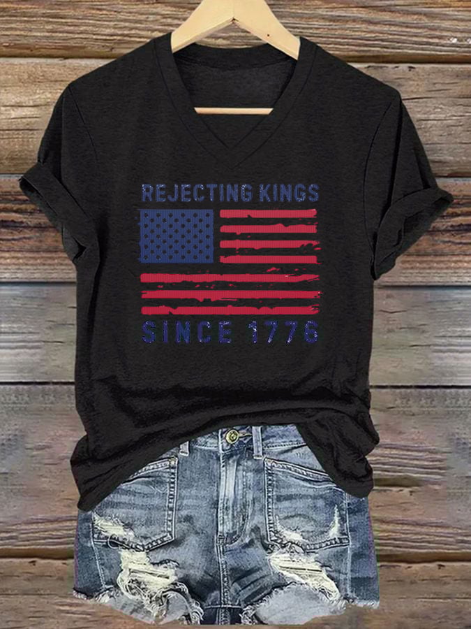 🔥Buy 3 Get 15% Off🔥Women's Casual Retro Reject The King Print T-Shirt
