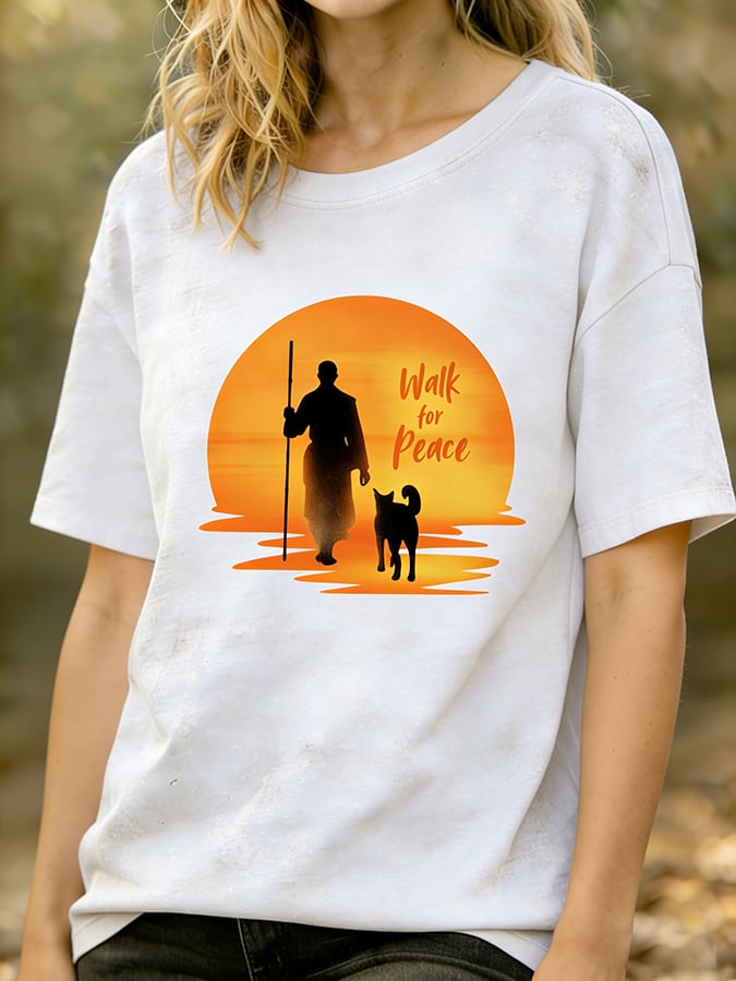 Monks' Peace Walk Event - Women's Short-Sleeve T-Shirt