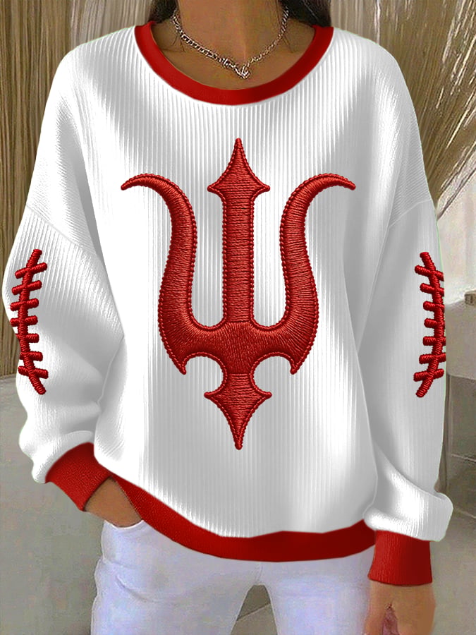 Women's Retro Football Print Sweatshirt