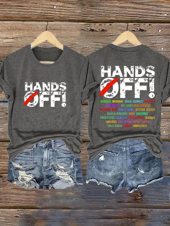 🔥Buy 3 Get 15% Off🔥Women's Hands Off Protest Print Casual T-Shirt
