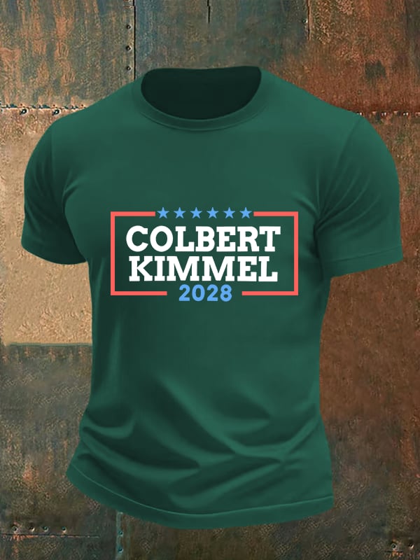 Men's Talk Show Colbert Kimme 2028 Print T-Shirt