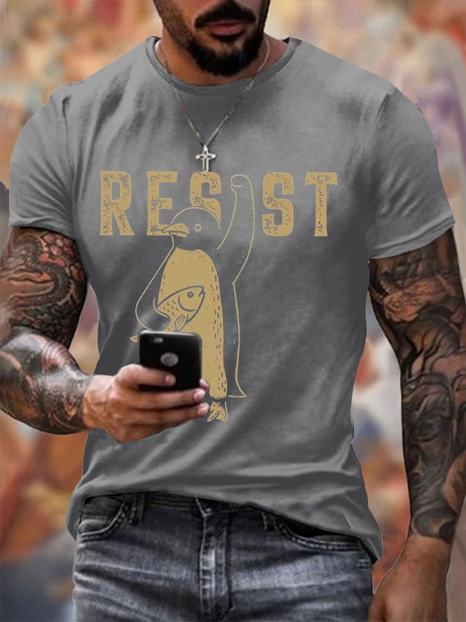 🔥Buy 3 Get 15% Off🔥Men's Penguins Resist Tariffs Printing T Shirt