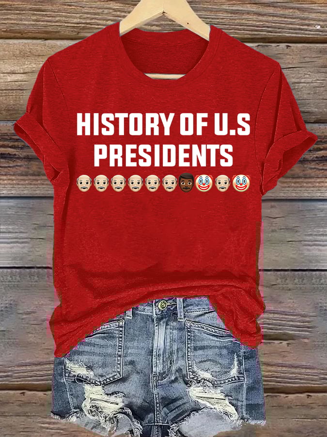 🔥Buy 3 Get 15% Off🔥Women's History Of US Presidents Print T-Shirt