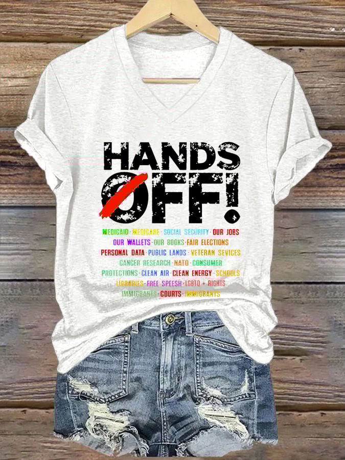 🔥Buy 3 Get 15% Off🔥Women's Hands Off Protest Print Casual T-Shirt