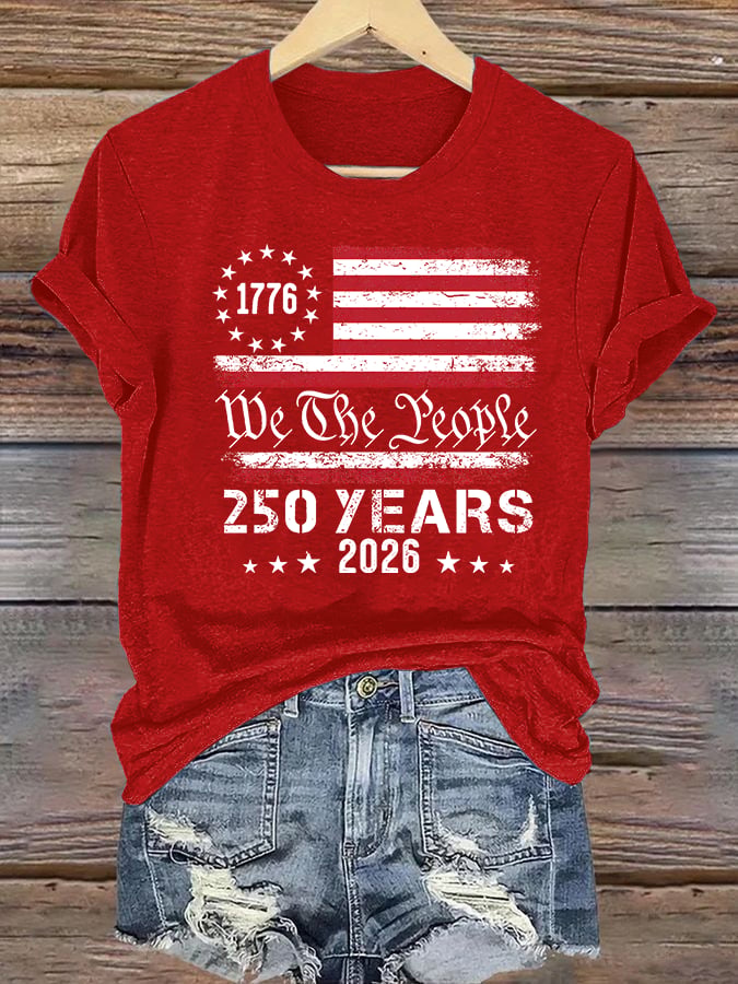 Women's 250 YEARS Print Round-Neck T-Shirt