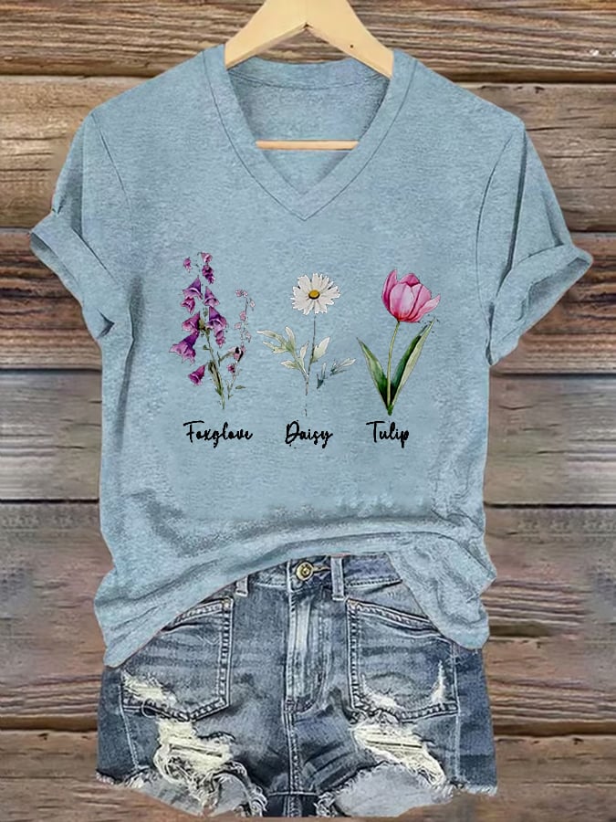 🔥Buy 3 Get 15% Off🔥Women's Floral FDT Print T-Shirt