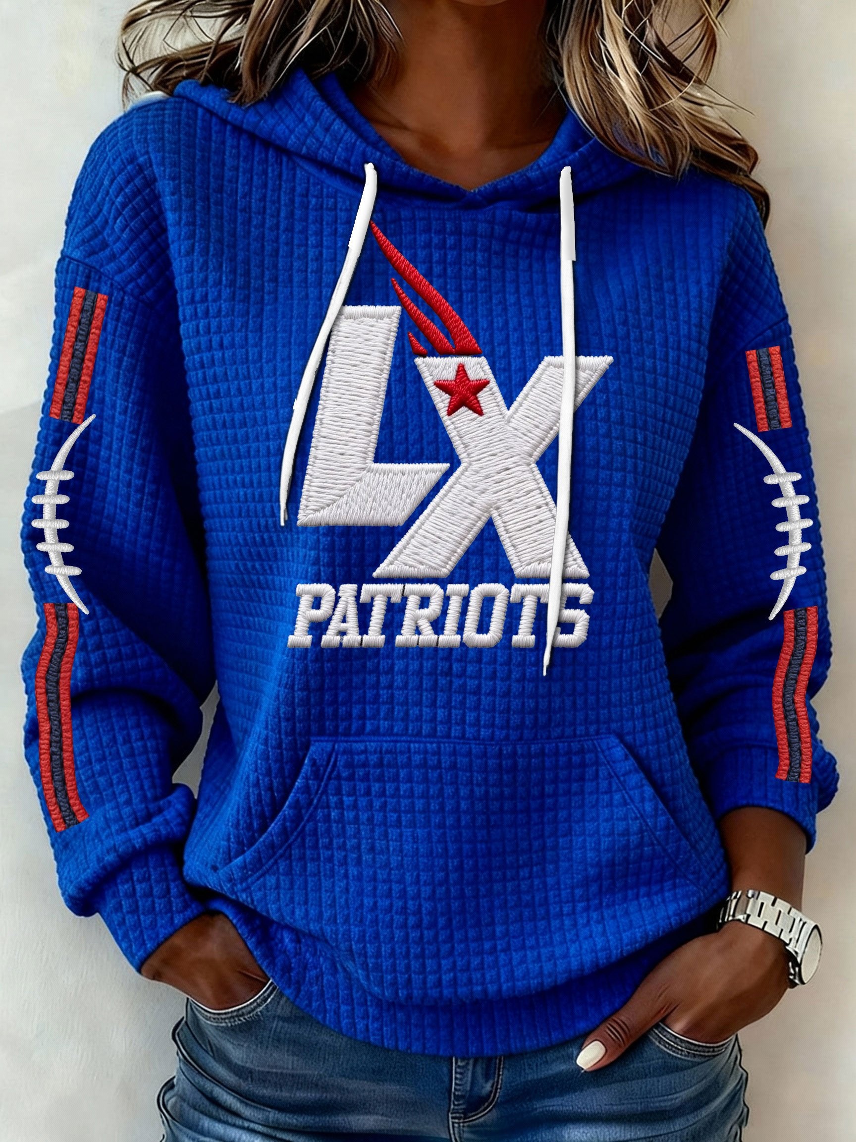 Women’s Football Graphic Waffle Knit Hoodie