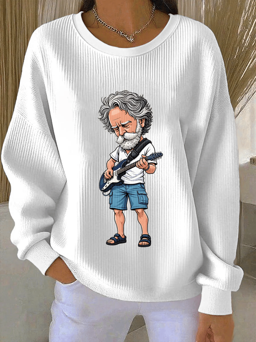๐ฅBuy 3 Get 15% Off Women's RIP Bob Weir Ribbed Round-Neck Sweatshirt