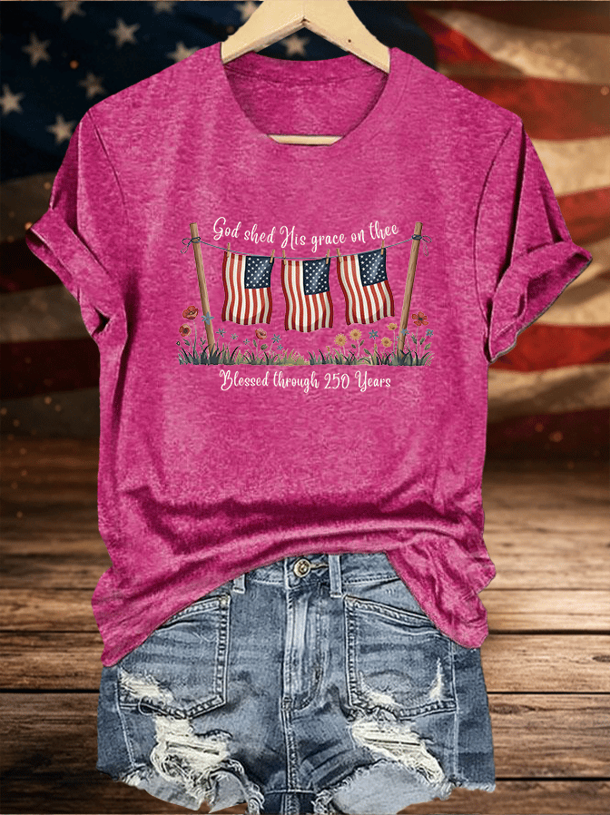 Women's Blessed through 250 Years Printed T-Shirt
