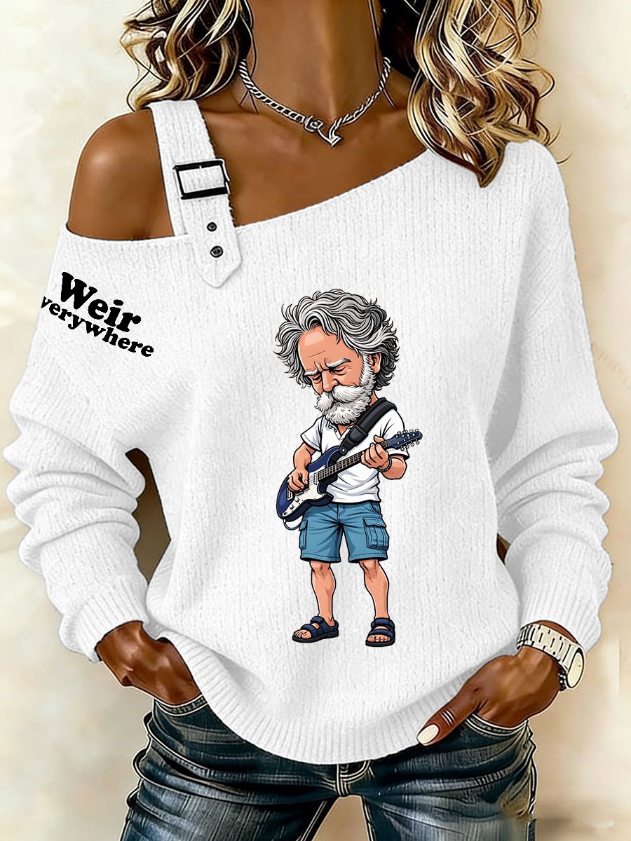 ๐ฅBuy 3 Get 15% Off Women's RIP Bob Weir Weir Everywhere Print Sweatshirt