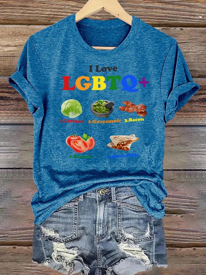Women's LGBTQ+ Pride Graphic Tee for Food Lovers