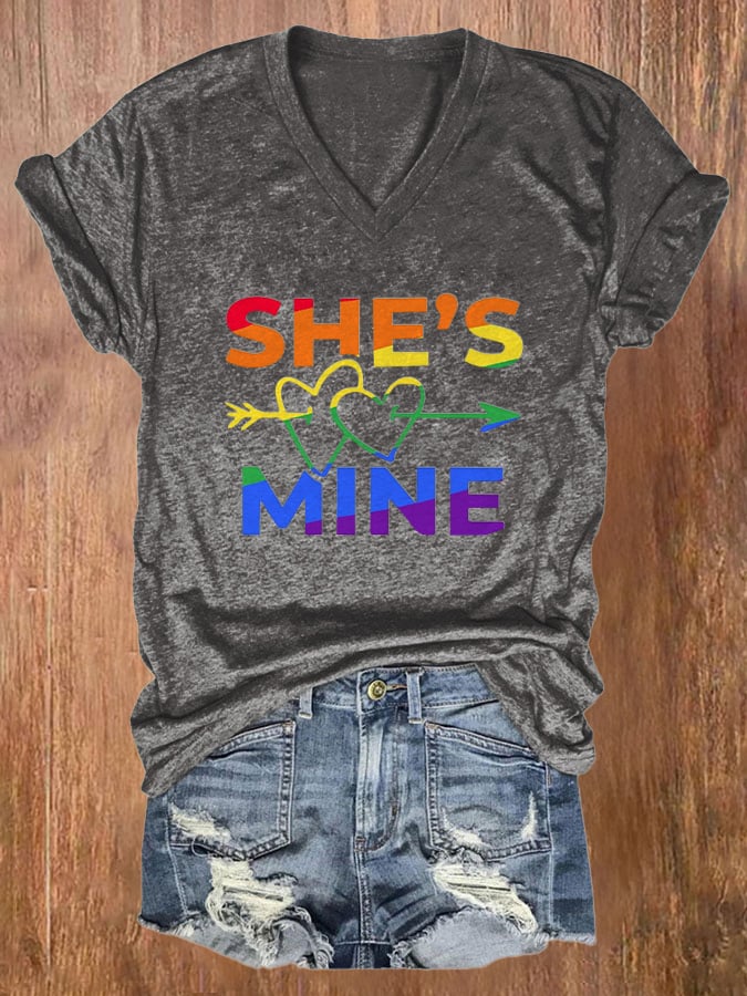 Women's She's Mine Print Short Sleeve T-Shirt