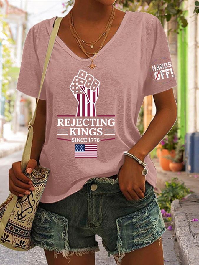 🔥Buy 3 Get 15% Off🔥Women's Casual Retro Reject The King Print T-Shirt