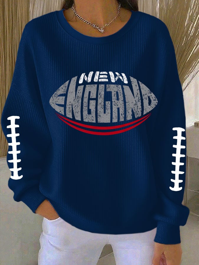 Women's Casual Rugby Textured Sweatshirt