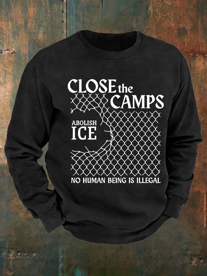 Men's Abolish ICE Close The Camps Printed Sweatshirt