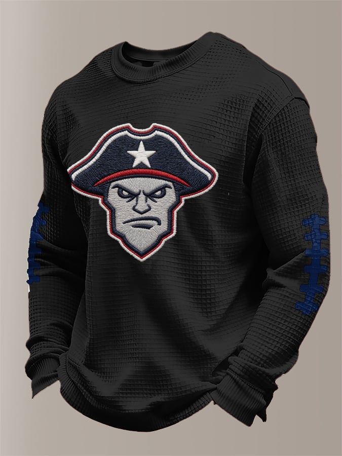 Men's Football Waffle Fabric Long-sleeved T-shirt