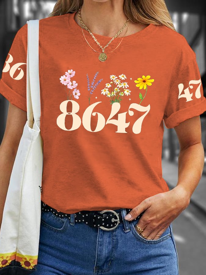 🔥Buy 3 Get 15% Off🔥Women's Floral 8647 Printed Casual T-Shirt