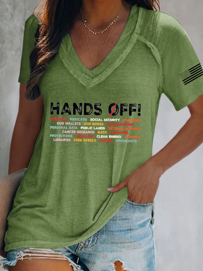 đ„Buy 3 Get 15% Offđ„Women'S FDT âHands Offâ Print T-Shirt