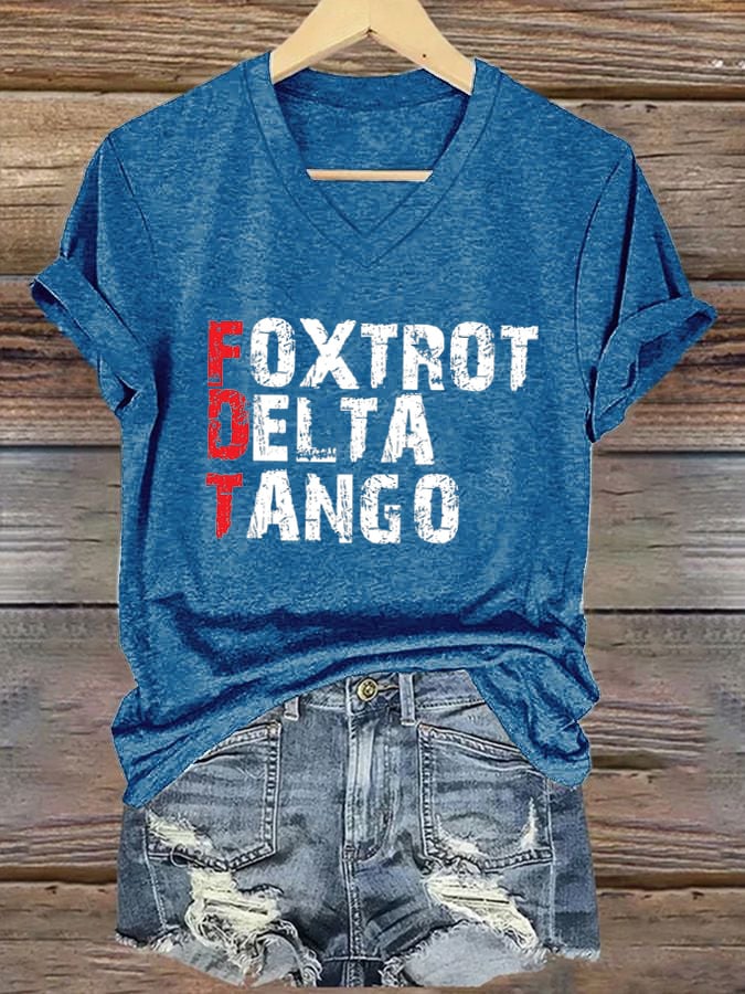 Women's Foxtrot Delta Tango Print T-Shirt