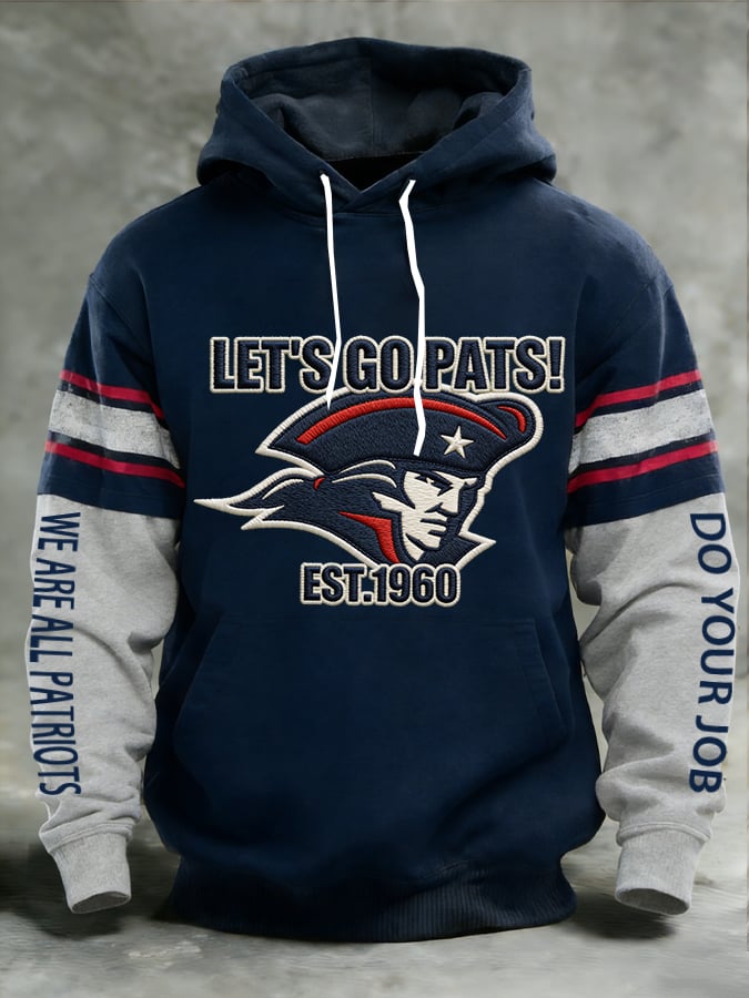 Men's Football Print Hooded Sweatshirt