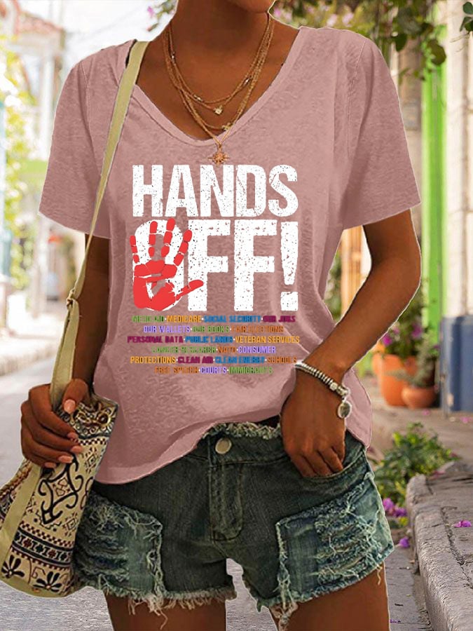 🔥Buy 3 Get 15% Off🔥Women's casual HANDS OFF printed T-shirt
