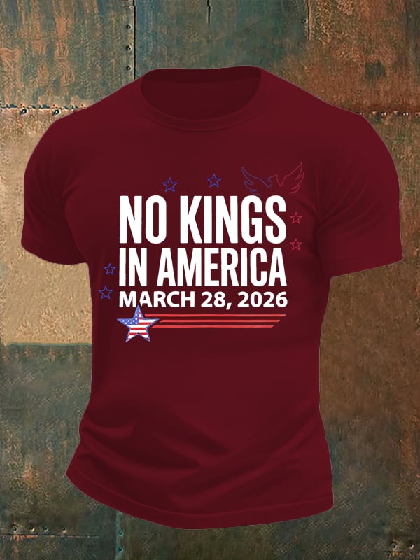 🔥Buy 3 Get 15% Off Men's NO KINGS IN AMERICA Print T-Shirt