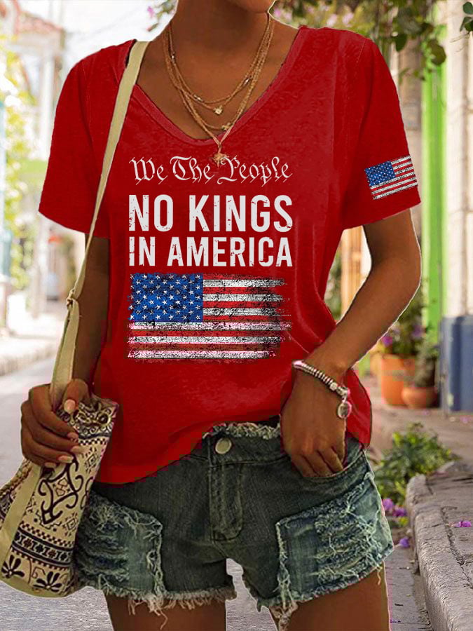 🔥Buy 3 Get 15% Off🔥Women's No King in America Printed Casual T-shirt