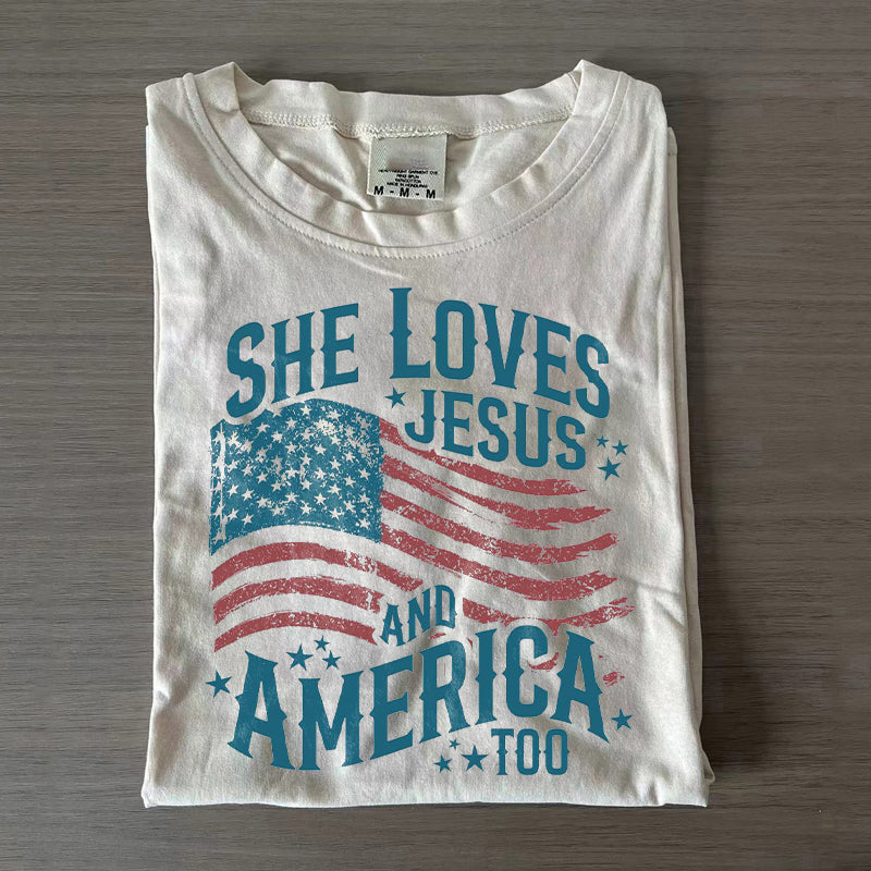 She Loves Jesus And America Too T-shirt